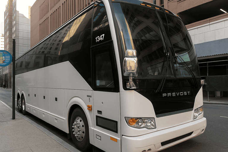 a Porterville Charter Bus coach bus