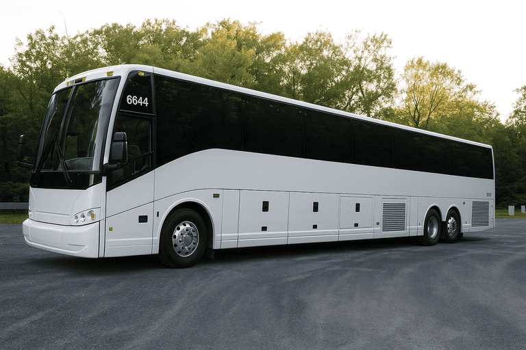 exterior of Porterville Charter Bus coach bus