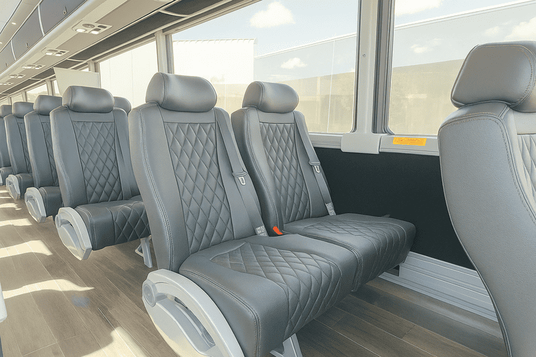interior of Porterville Charter Bus charter bus